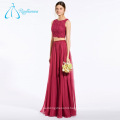 Lace Sequined Beading Chiffon Red China Bridesmaid Dresses